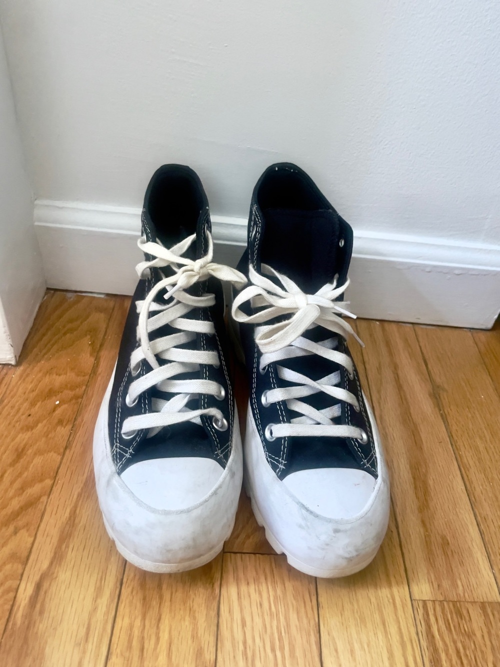 Converse Black and White Chunky High-Top Sneakers